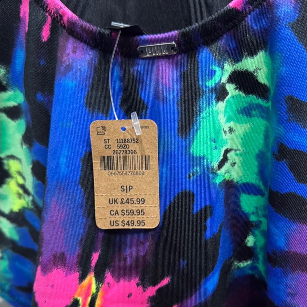 PINK VICTORIA SECRET -- ACTIVE SZ M -Colorful Tie-Dye Swimsuit - Picture 5 of 9